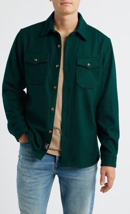 Schott NYC CPO Wool Blend Work Shirt in Hunter at Nordstrom, Size Xx-Large