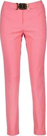 Moschino Slim-fit Trousers, female, Pink, 2XS, Straight Trousers with Smiley Buckle
