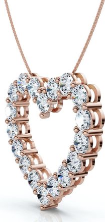 Pompeii3 5Ct Diamond Heart Pendant 14k Gold Lab Grown 1 1/5 Tall 18 Necklace