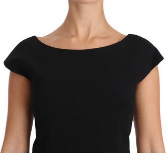 Dolce & Gabbana Black Stretch Fit Flare Gown Womens Maxi