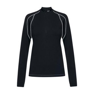 OEM Oakley Ribbed Qtr Zip Camiseta De Manga Larga Para Mujer, Color Negro Foa500576-02e R M