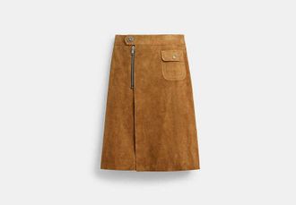 Coach Heritage Suede Midi Skirt