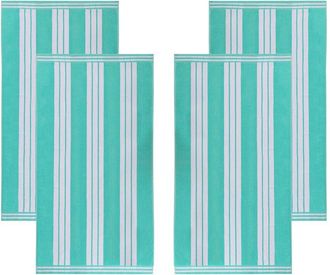 Superior Set Of 4 Cabana Stripe Oversized Cotton Beach Towels