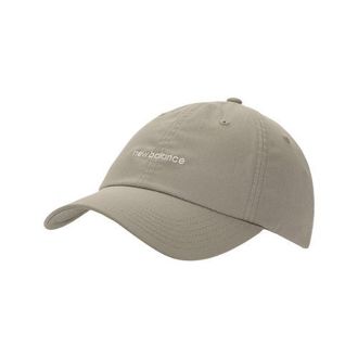New Balance Womens 6 Panel Linear Logo Hat in Beige Polyester, size OSZ