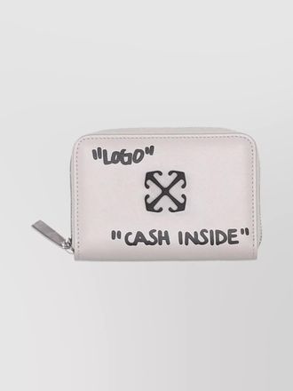 Off-white leather coin purse