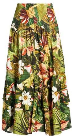 Farm Rio BOTANICAL FOREST MULTICOLOR ASYMMETRIC YOKE MIDI S