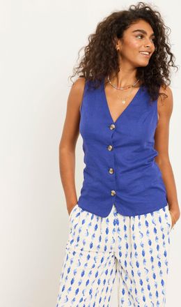 Fat Face FatFace Indie Cobalt Blue Petite Waistcoat