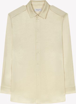 Serena Bute Satin Cargo Shirt - Cream
