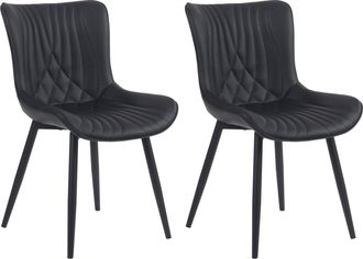 Clp Clp - Juego De 2 Sillas De Comedor Brady Negro Simil Cuero