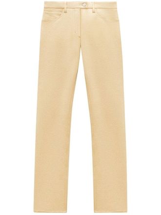 Courr&egrave;ges Slim-fit vinyl broek - Beige