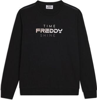 Freddy Felpa Girocollo con Logo FREDDY e Slogan Time Shine