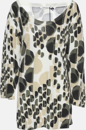 Marina Rinaldi Multicolor Jersey Neck Scoop 3/4 Sleeve Sweater