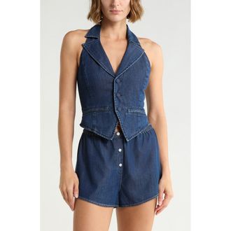 Good American Denim Halter Vest in Indigo1187 at Nordstrom Rack, Size X-Large