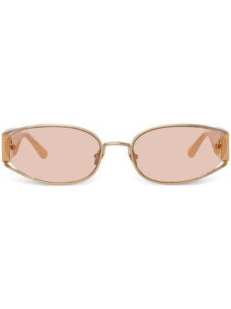 Linda Farrow Shelby cat-eye sunglasses - unisex - Cellulose Acetate/Titanium - One Size - Gold