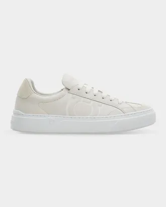 Ferragamo Men & apos;s Gancini Leather Low-Top Sneakers