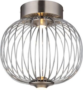 Globo Lighting Galway L&aacute;mpara De Techo Globo De 30 Cm, N&iacute;quel Mate, Led, 3000 K