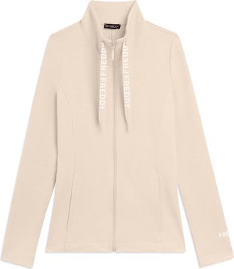 Freddy Felpa in Tessuto Fiammato, Collo Alto con Zip e Coulisse