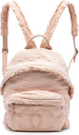 Chanel Pre-owned Womens Quilted Canvas Front Pocket Fringe Backpack - Peach Textile - One Size