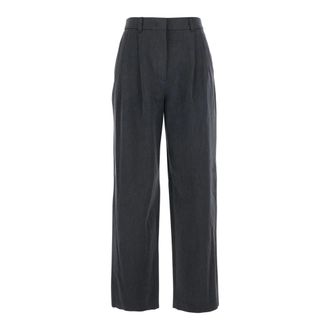 Dunst Broeken, Dames, Grijs, M, Grijze pantalon met voorplooien