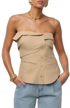 JLUXLABEL Riviera Strapless Top in Beige at Nordstrom, Size Small