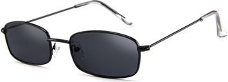 Generic Metal Small Frame Mens Outdoor Womens Sunglasses(Black)