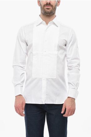 Tom Ford Cotton Poplin Tuxedo Shirt with Cufflinks size 41