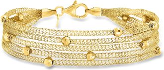 Ross-Simons Italian 18kt Gold Over Sterling Multi-Strand Mesh Bracelet