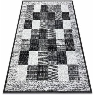 RugsX Rugsx - Alfombra Bcf Morad Rafia Rect&aacute;ngulos, Geom&eacute;trico - Gris Grey 160x220 Cm