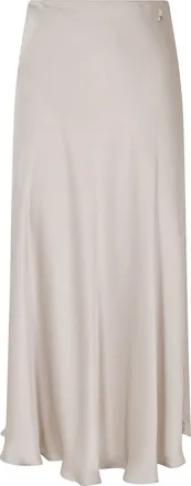 Herno Chantilly Resort Satin Elastic Waistband Polyester Midi Skirt