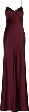 Max Mara Zijden satijnen slipjurk - Dames - Avondkleed - Rood - XS - Satijn - Kleedjes