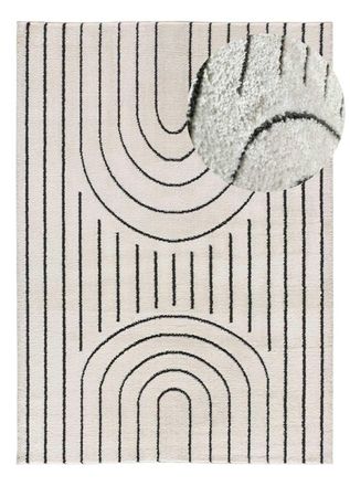 Atticgo Alfombra con relieve blanco/negro 120x170 cm