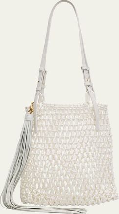 Michael Kors Loli Cotton Macrame Shoulder Bag