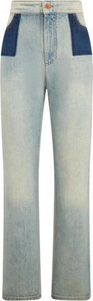 Philosophy di Lorenzo Serafini Jeans, Dames, Blauw, L, Denim, Straight Denim Broek