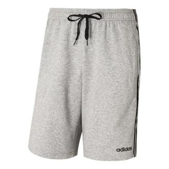 adidas Mens adidas Stripe Logo Training Knit Casual Sports Shorts Gray DU7831