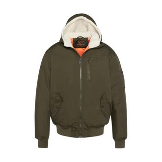 Schott NYC Blouson met capuchon en fleecevoering - Heren - Winterjassen - Groen - M - Katoen - Jassen