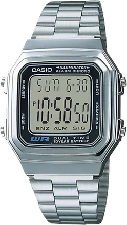 Casio Mens Vintage Digital Watch with Silver Band - A-178WA-1