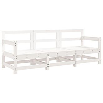 Berkfield Home 3 Piece Garden Lounge Set White Solid Wood Pine