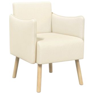 vidaXL Butaca Decorativa Crema Terciopelo Granulado Vidaxl