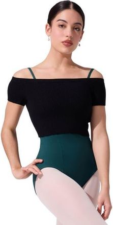 Capezio Ribbed Knit Cropped Sweater in Black at Nordstrom, Size Xx-Small