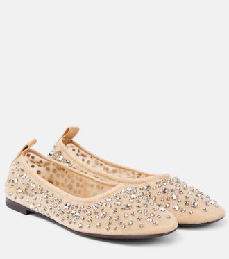 Tory Burch Ballerine in mesh con cristalli