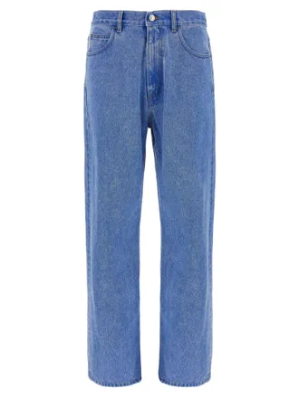 Marni Mens Bleached Coated Jeans