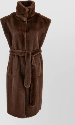 Stand Studio reversible faux fur belted long vest