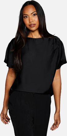 Principles Womens Principles Womens/Ladies Satin Drape Shoulder T-Shirt - Black - Size: 14