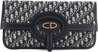 Dior Fold Over Oblique Canvas clutch bag - Blauw
