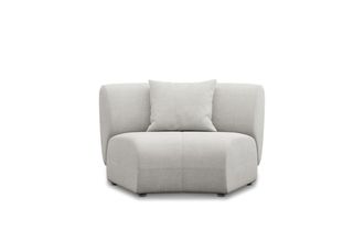 Castlery Auburn Curve Wedge Sofa Customized, Performance Fleece, Medium Grey, Spill Resistant, Modular for Castlery Sofas