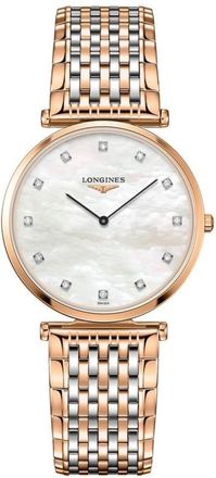 Longines La Grande Classique Quartz Mother of Pearl Diamond Dial Steel Womens Watch L4.709.1.88.7