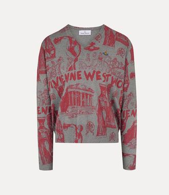 Vivienne Westwood Julian V-neck Jumper Cashmere / Cotton Dark-grey-melange XXL Men