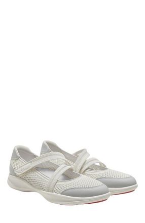 Vivaia Round-Toe Mesh Mary-Jane Sneaker Flats in Spot Natural Flower Grey at Nordstrom, Size 8.5