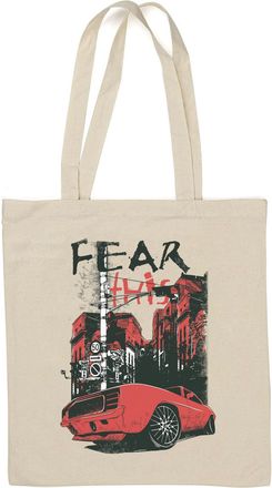 Generic Fear This Red Muscle Car Graphic Natural Cotton Tote Bag White