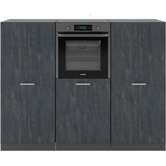 Vicco Bloque de cocina R-Line, Hormigón negro/antracita, 180 cm Sin encimera